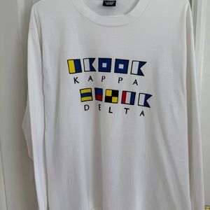 Vtg 90s Kappa Delta Sorority Shirt XL women's Nautical Signal Flag USA